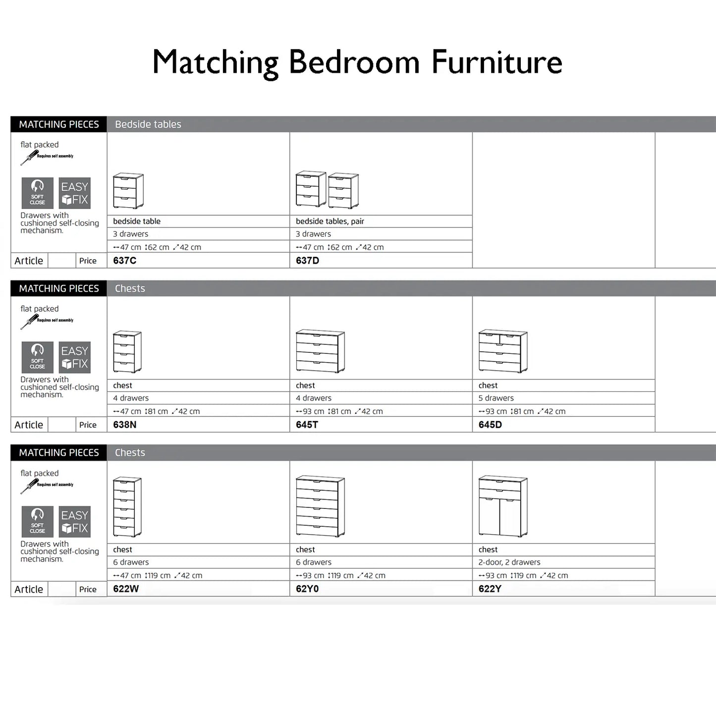 Elon 181cm White Sliding Door Wardrobe with Drawers & Grey Mirror - Matching Bedroom Furniture Options