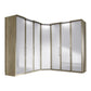 Bristol Oak and White Glass Front Large Corner Wardrobe 