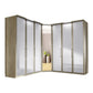 Bristol Oak and White Glass Front Large Corner Wardrobe 