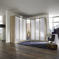 Bristol Oak and White Glass Front Large Corner Wardrobe 