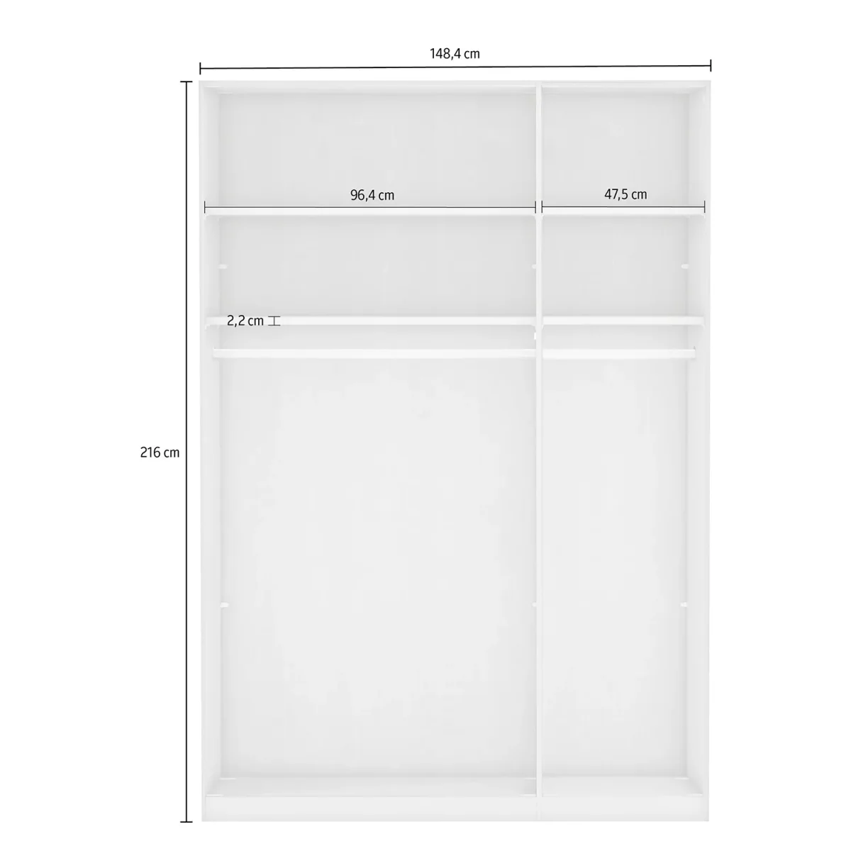 Bristol Oak & White Glass Front Large Corner Wardrobe 