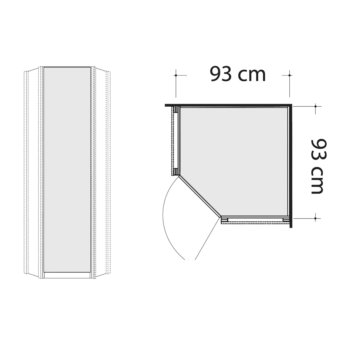 Bristol Oak & White Glass Front Large Corner Wardrobe 