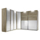 Bristol Oak & White Glass Front Large Corner Wardrobe 