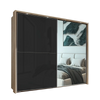 Wiemann Bristol Rustic Oak and Graphite Sliding Door Wardrobe 