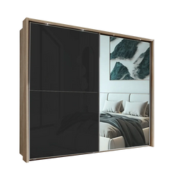 Wiemann Bristol Rustic Oak and Graphite Sliding Door Wardrobe 