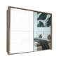 Wiemann Bristol Rustic Oak and White Sliding Door Wardrobe With Mirror 