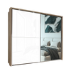 Wiemann Bristol Rustic Oak and White Sliding Door Wardrobe With Mirror 