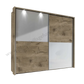 Wiemann Bristol Oak and White Glass Sliding Door Wardrobe 