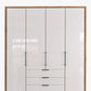 Wiemann Saka 200cm Bi-Fold Wardrobe With 4 Glass Doors & 3 Glass Drawers