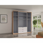 Contemporary Saka wardrobe with glass bi-fold doors and drawers
