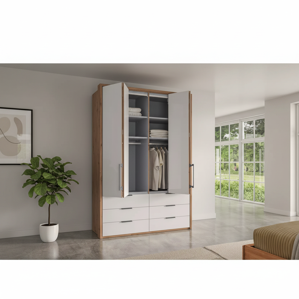 German made Saka wardrobe with glass fronts