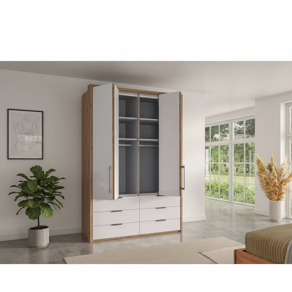 German made Saka wardrobe with glass fronts