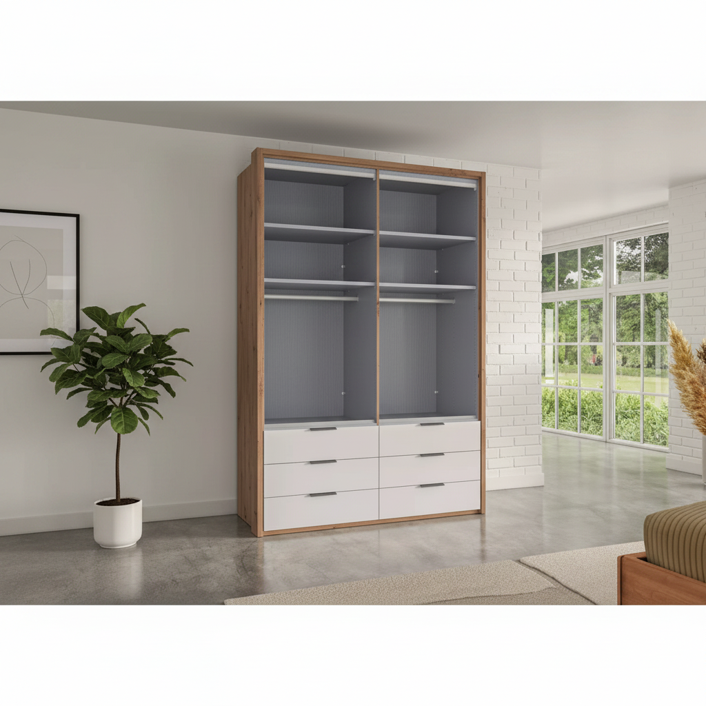 Wiemann 150cm wardrobe with integrated drawer storage