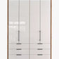 Wiemann Saka 150cm Bi-Fold Wardrobe With 4 Glass Doors & 6 Glass Drawers