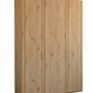 Wooden wardrobe with three doors on a white background