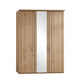 Brixton Oak Effect 3 Door Mirrored Wardrobe with cornice – W150cm