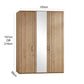 Brixton Oak Effect 3 Door Mirrored Wardrobe  and dimensions on a white background