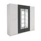 Bobi White 4 Door Wardrobe with Metallic Grey Centre & Mirror Panels – W181cm