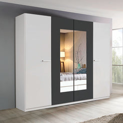 Rauch 4 Door Hinged Wardrobe in White and Graphite colour