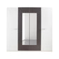 Bobi White 4 Door Wardrobe with Metallic Grey Centre & Mirror Panels – W181cm