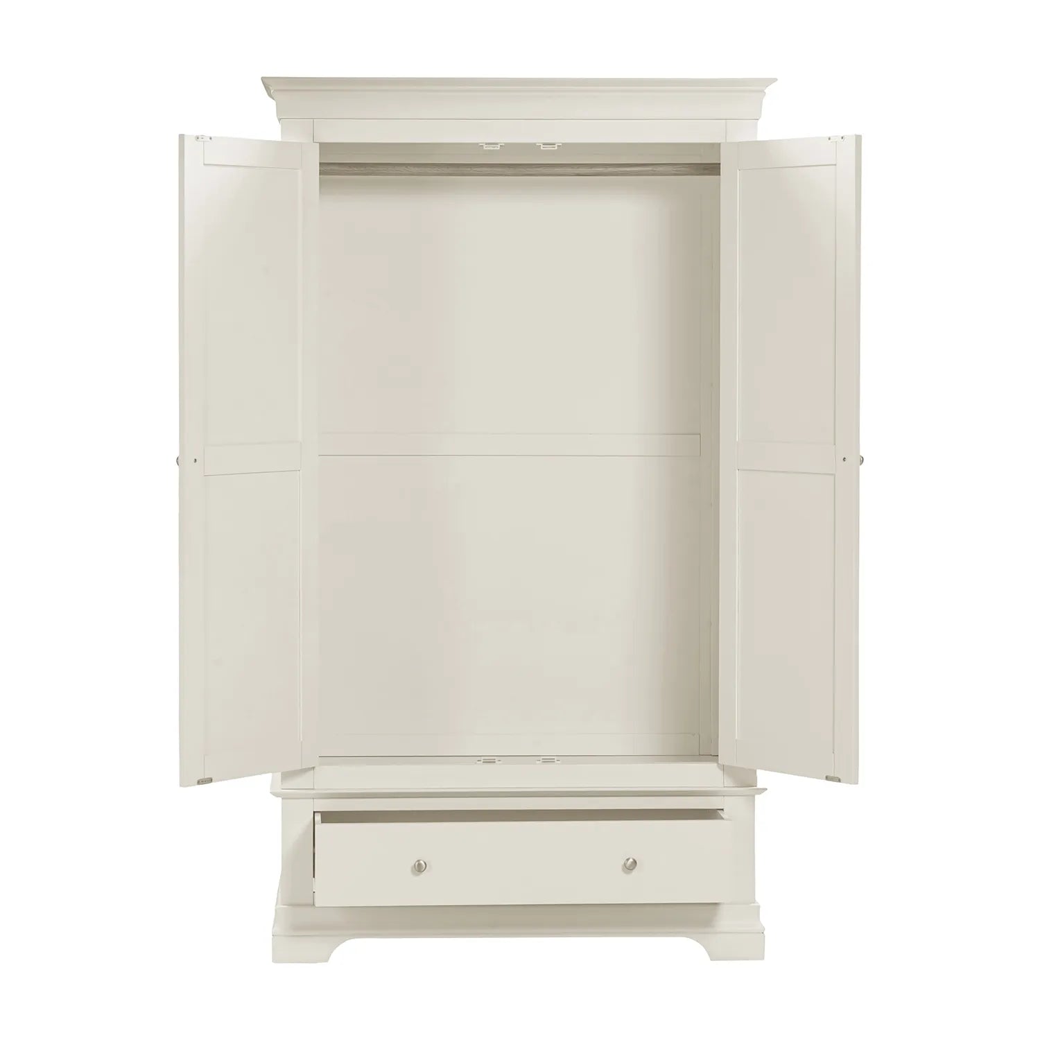 Bordeaux Ivory Double Gents Wardrobe with Drawer | Small Storage