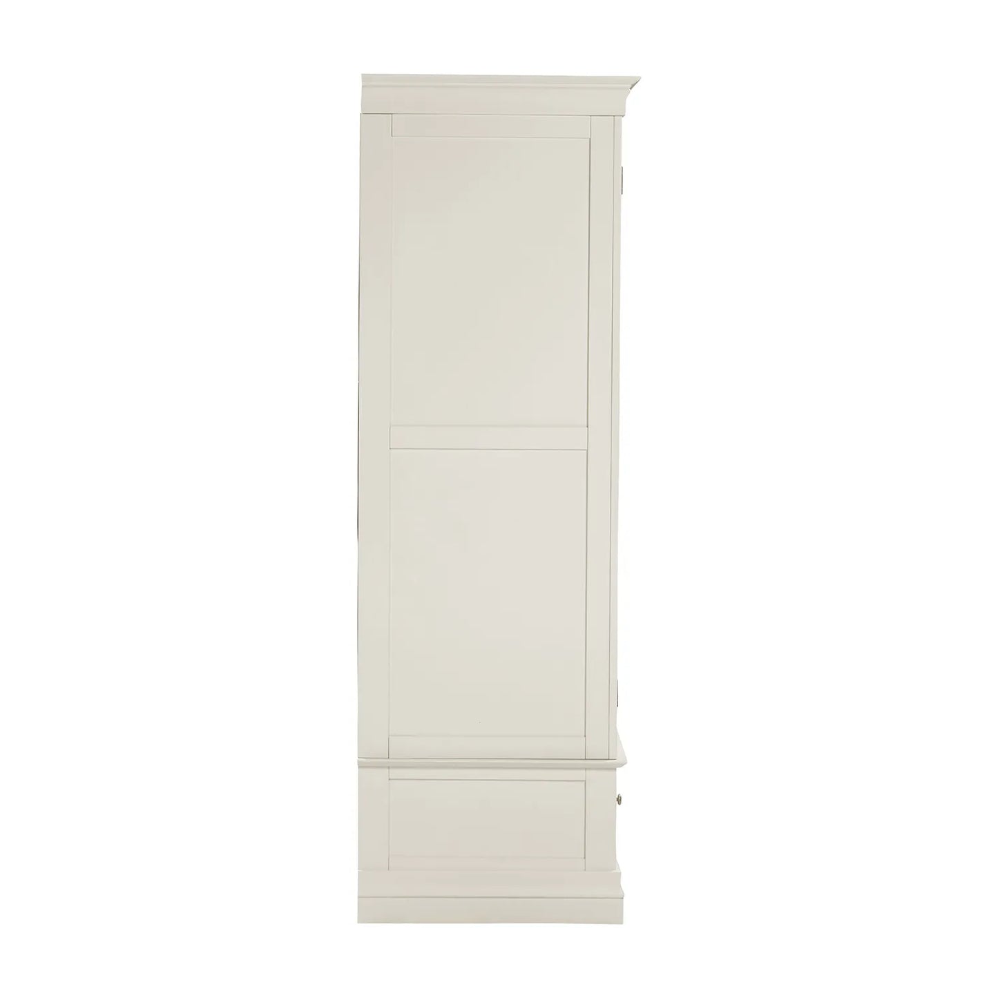 Bordeaux Ivory Double Gents Wardrobe with Drawer  - Side View