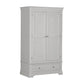 Bordeaux Pebble Grey Double Gents Wardrobe with Drawer – elegant finish, dovetail joints & timeless design. Matching furniture available. Free UK delivery.