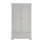 Front view of Bordeaux Pebble Grey Double Gents Wardrobe with Drawer 