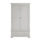 Grey 2 Door Wardrobe with Drawer Low height