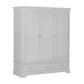 Bordeaux Pebble Grey Triple Wardrobe with 2 Drawers – classic painted finish, dovetail drawers & elegant design. Matching bedroom furniture available. Free UK delivery.