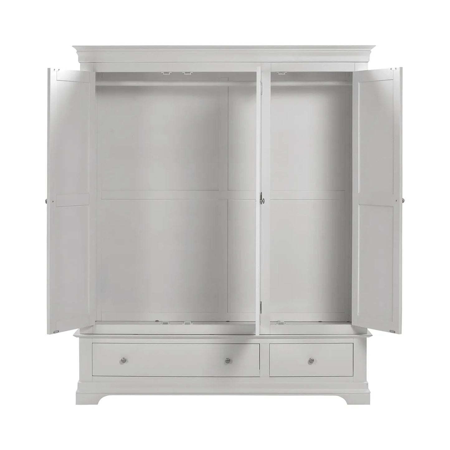 Bordeaux Pebble Grey Triple Wardrobe with 2 Drawers | Elegant Bedroom Storage