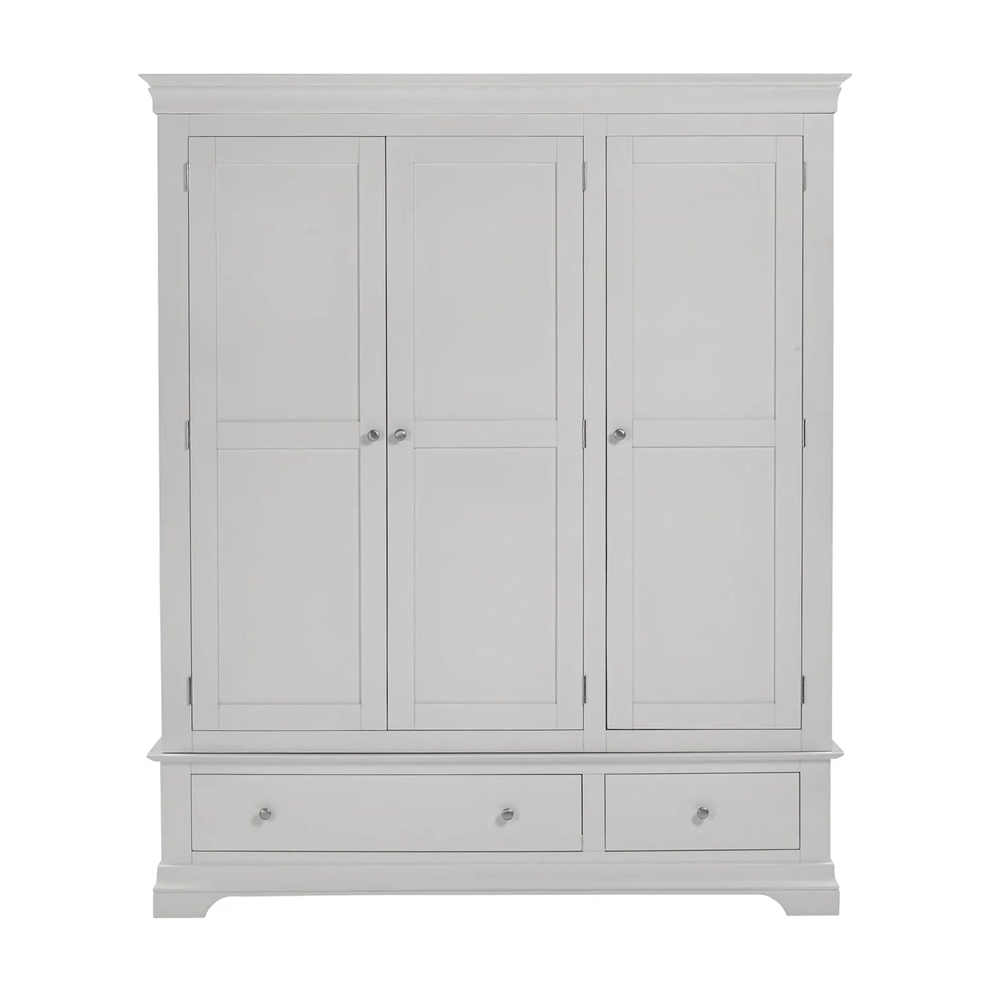 Bordeaux Pebble Grey Triple Wardrobe with 2 Drawers | Home of Wardrobes