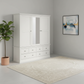 Bordeaux Triple Wardrobe with 6 Drawers - W200cm