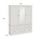 White wardrobe with dimensions on a white background