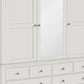 Close up of Bordeaux Triple Wardrobe with Mirror & 6 Drawers