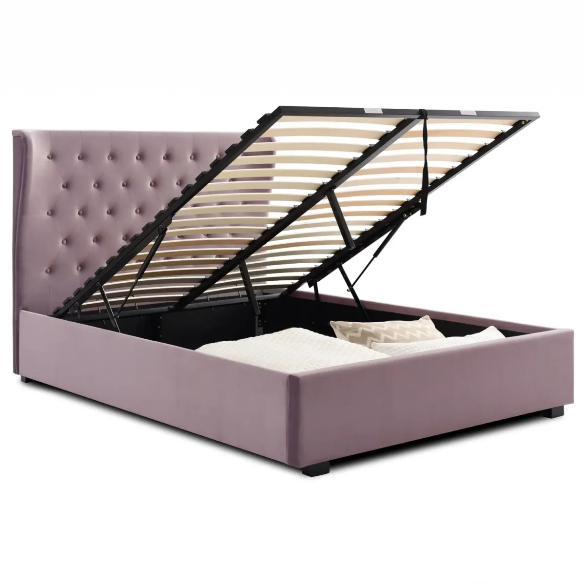Bristol Heather Velvet Ottoman Bed - Pendle Village Furniture