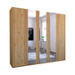 Wiemann Brixton Oak Effect 5 Door wardrobe with 3 Mirror door