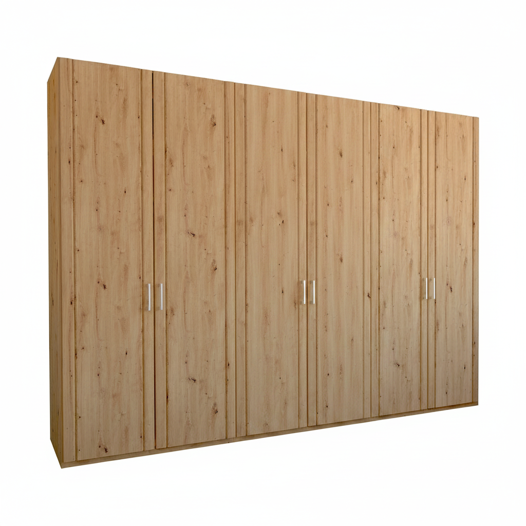 Wiemann Wooden wardrobe with 6 hinged doors on a white background