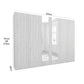BrixtonPolar larch Effect 6 Door Mirrored Wardrobe W300cm with dimensions on a white background