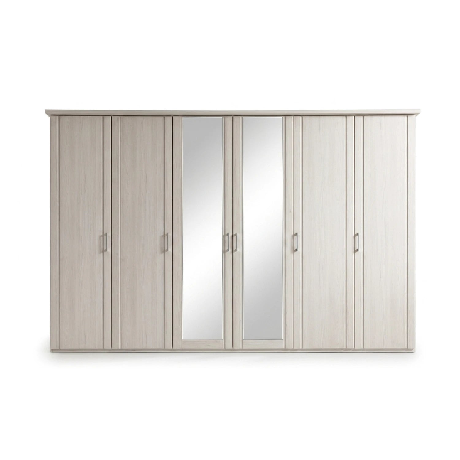 Wiemann Brixton 6 Door Wardrobe in Polar Larch and Mirror 