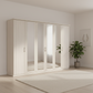BrixtonPolar larch Effect 6 Door Mirrored Wardrobe with cornice – W300cm