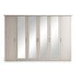 Wiemann Brixton 6 Door Wardrobe in Polar Larch and 4 Mirror Doors 