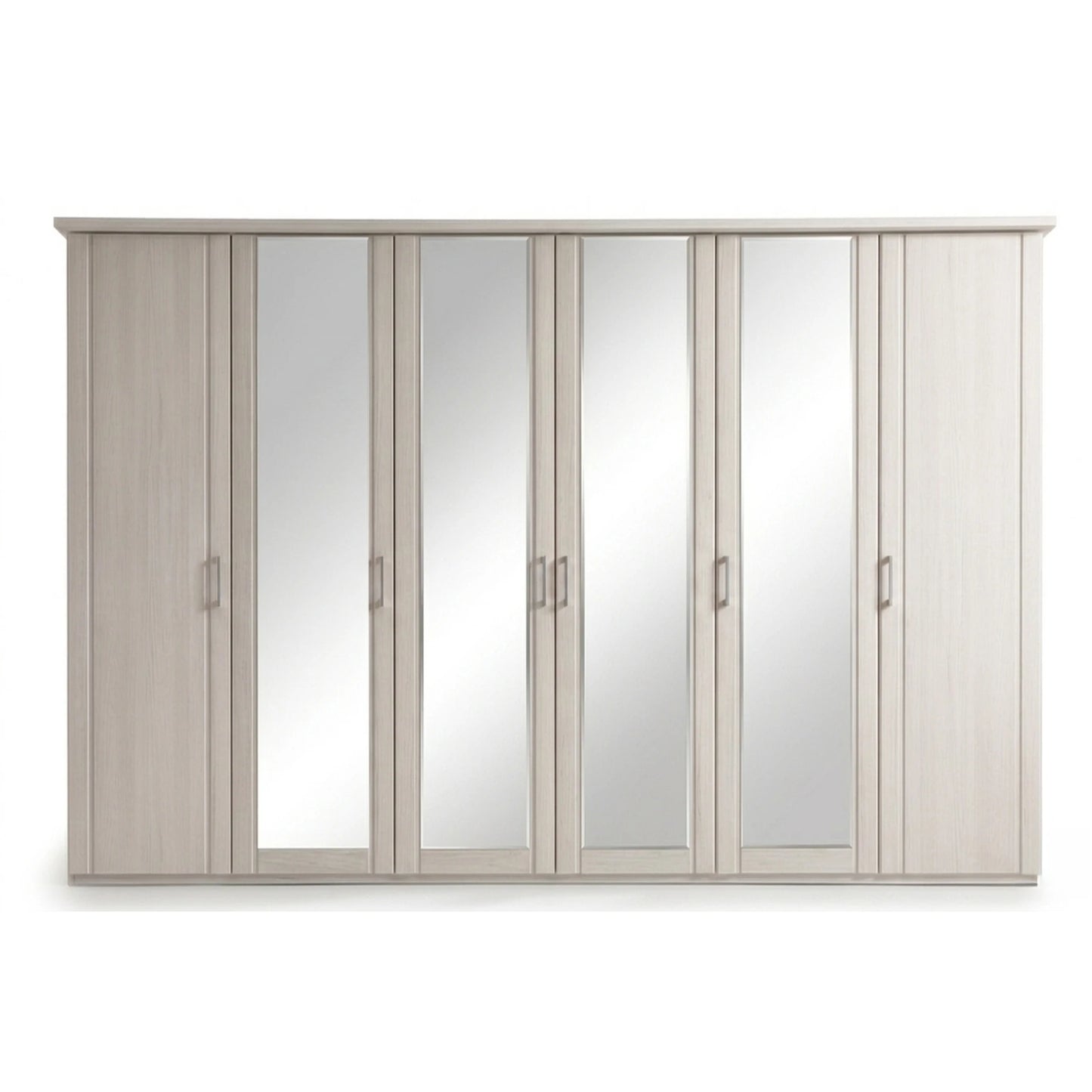 Wiemann Brixton 6 Door Wardrobe in Polar Larch and 4 Mirror Doors 