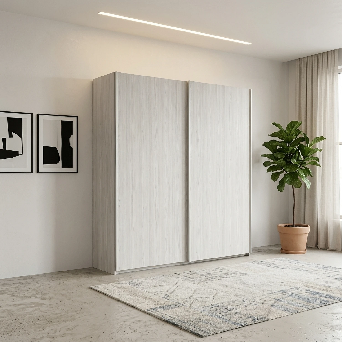 Wiemann Brixton Polar Larch 2 Door Sliding Wardrobe with 150cm