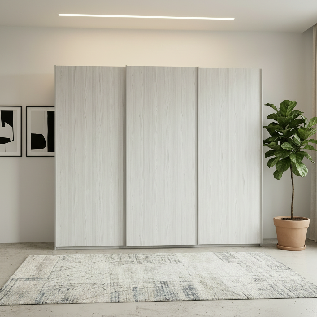 Wiemann Brixton Polar Larch 3 Door Sliding Wardrobe Width 250cm