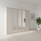 Wiemann Mainau 5 Door Hinged Wardrobe in Polar Larch Colour with Mirror 