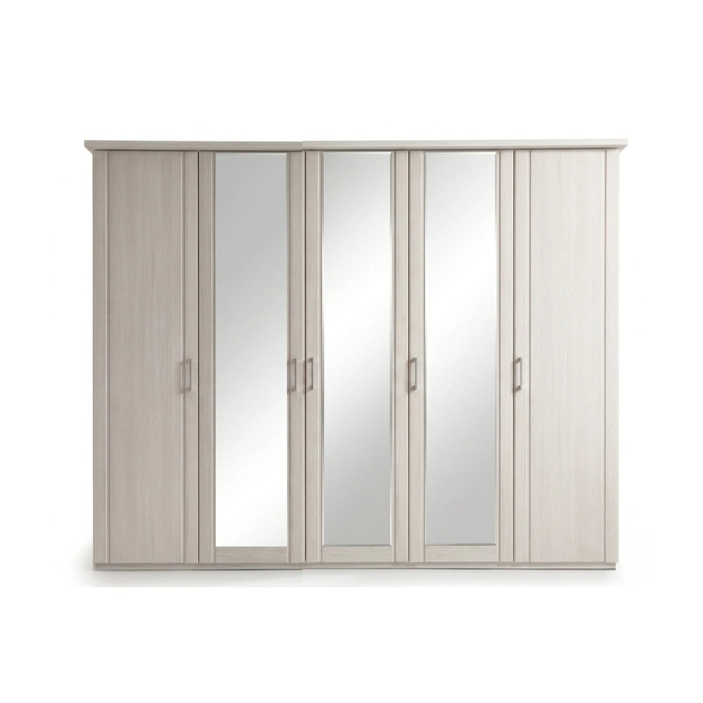 Wiemann Brixton 5 Door Wardrobe in Polar Larch and Mirror 