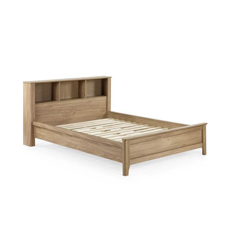 Sydney Brown 150cm Kingsize Bookcase Bed - Side angle view