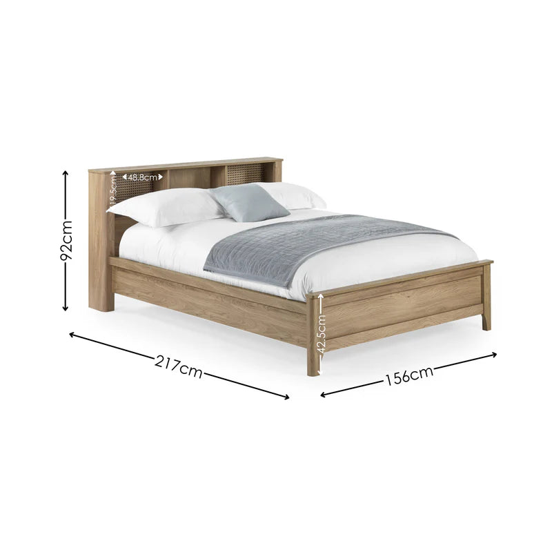 Victory Brown 135cm Double Bookcase Bed - Dimensions