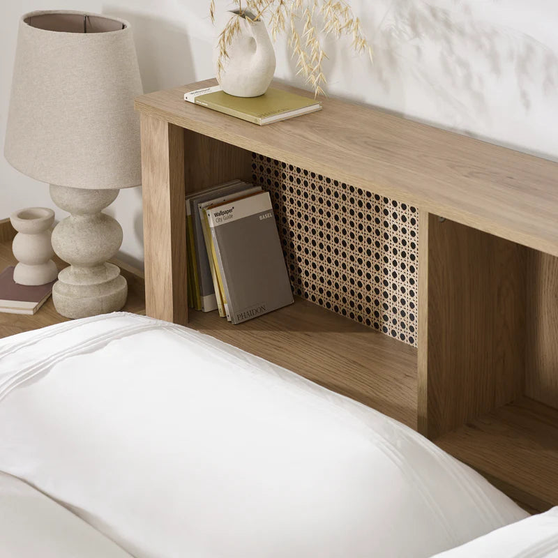 Sydney Brown 150cm Kingsize Bookcase Bed  - Close view